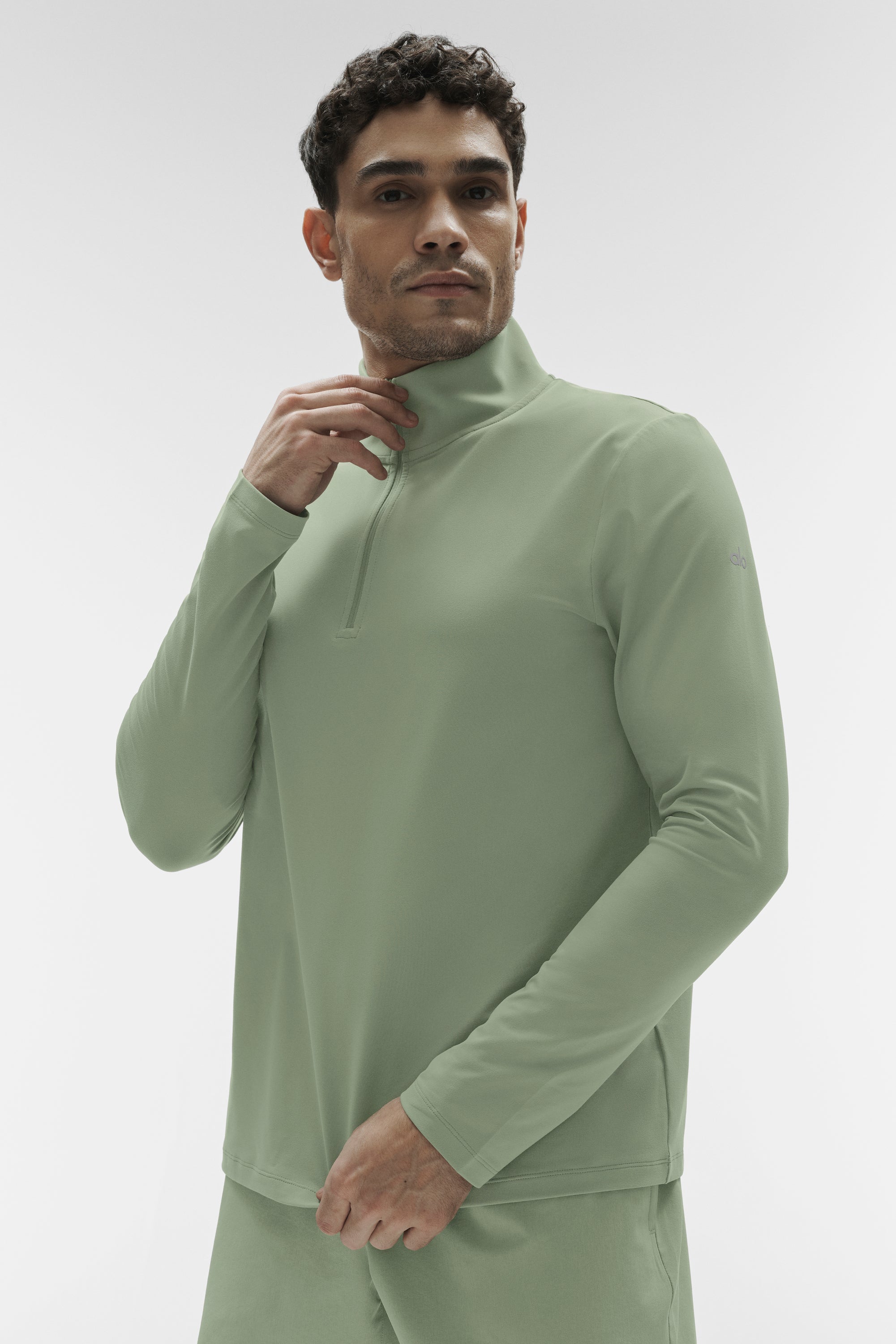 Alo Yoga Conquer 1/4 Zip Reform Long Sleeve - Dune Grass