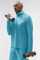 Alo Yoga Conquer 1/4 Zip Reform Long Sleeve - Blue Breeze