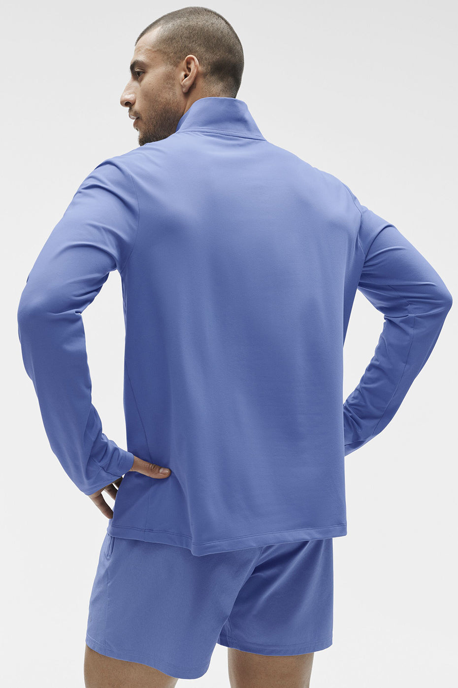 Alo Yoga Conquer 1/4 Zip Reform Long Sleeve - Provence Blue
