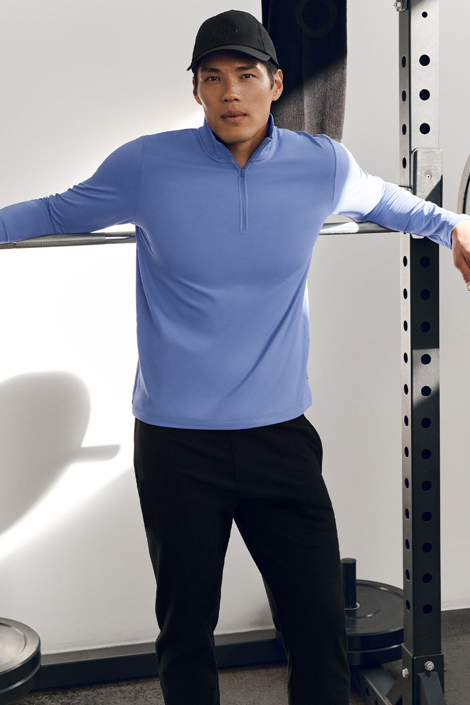 Alo Yoga Conquer 1/4 Zip Reform Long Sleeve - Provence Blue