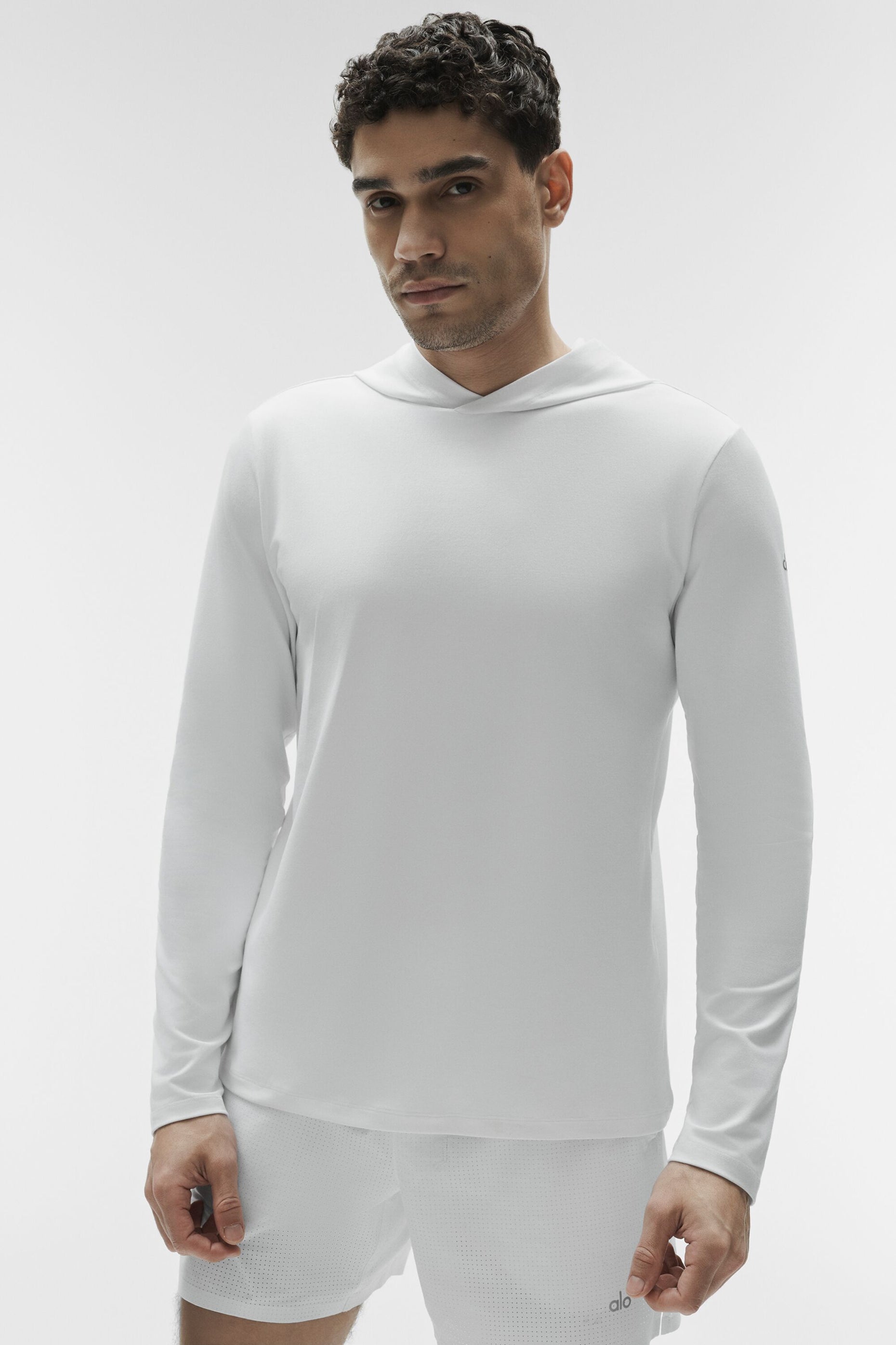 Alo Yoga Conquer Reform Long Sleeve With Hood - White