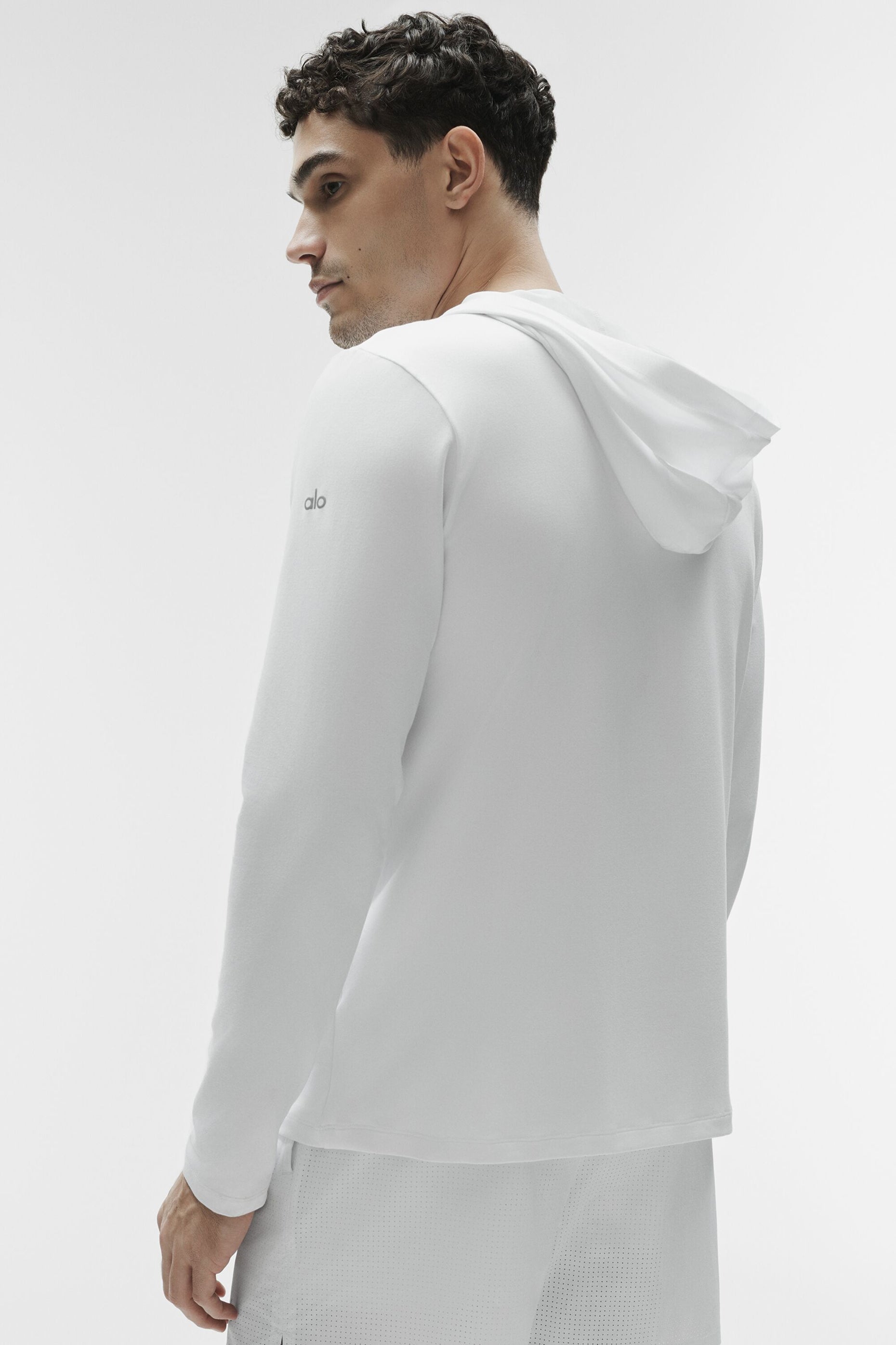Alo Yoga Conquer Reform Long Sleeve With Hood - White