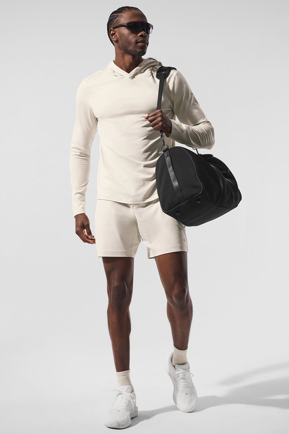 Alo Yoga Conquer Reform Long Sleeve With Hood - Bone