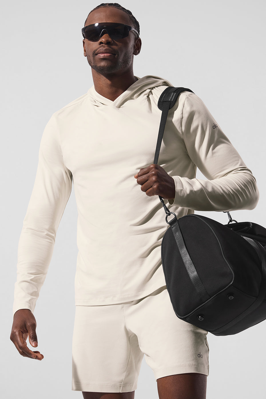 Alo Yoga Conquer Reform Long Sleeve With Hood - Bone