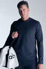 Alo Yoga Conquer Reform Long Sleeve With Hood - Navy