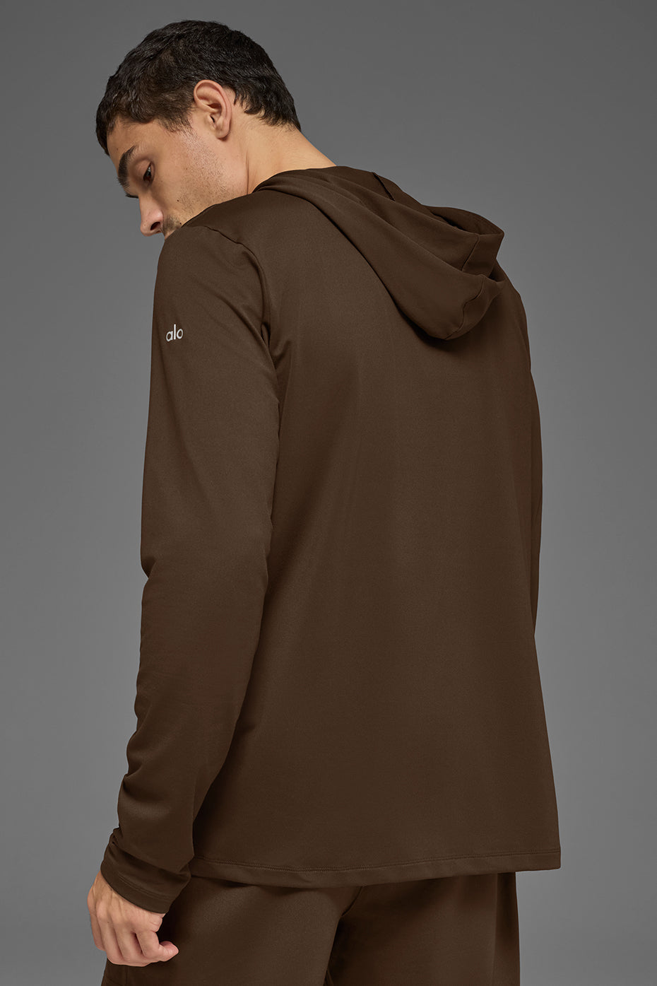 Alo Yoga Conquer Reform Long Sleeve With Hood - Espresso