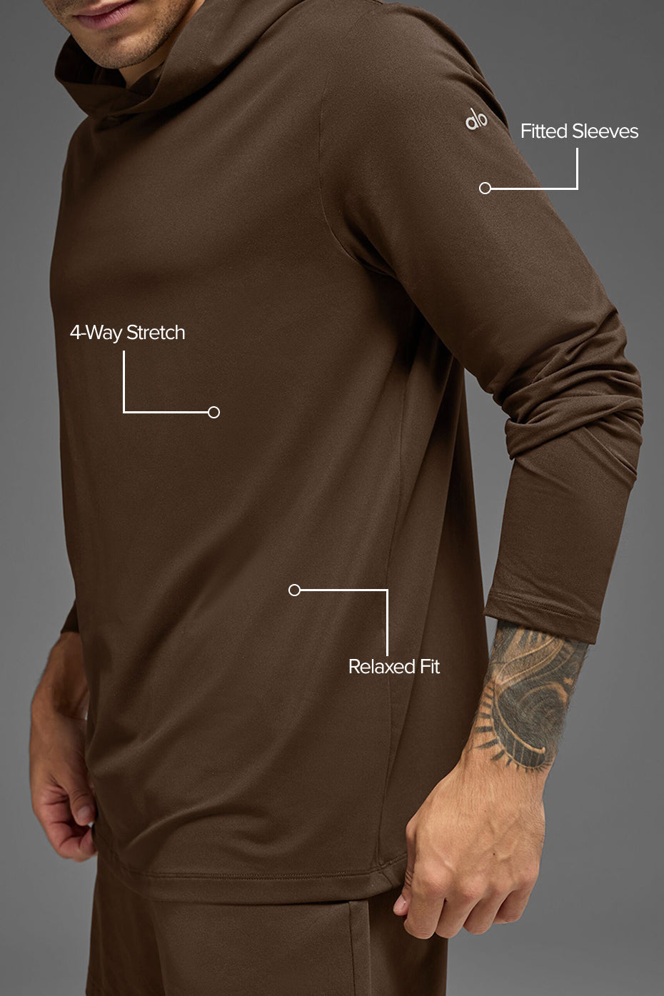 Alo Yoga Conquer Reform Long Sleeve With Hood - Espresso