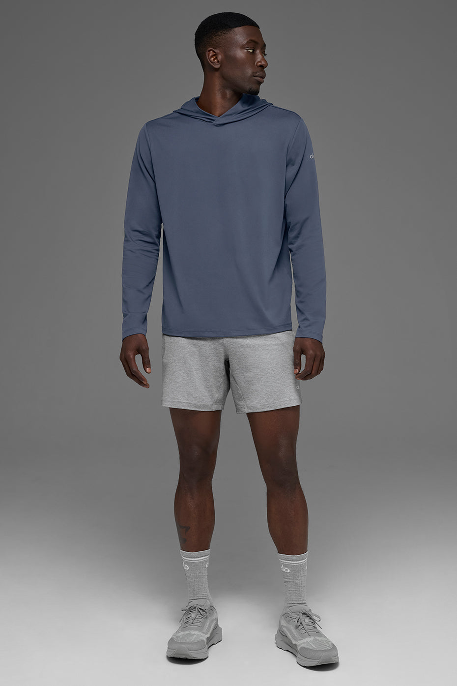 Alo Yoga Conquer Reform Long Sleeve With Hood - Bluestone