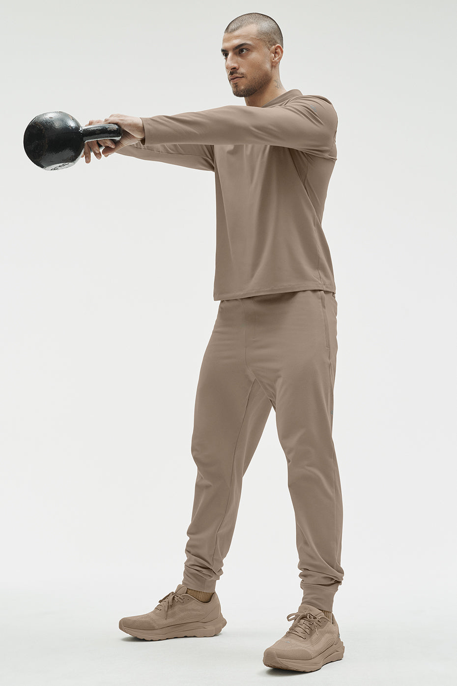 Alo Yoga Conquer Reform Long Sleeve With Hood - Gravel