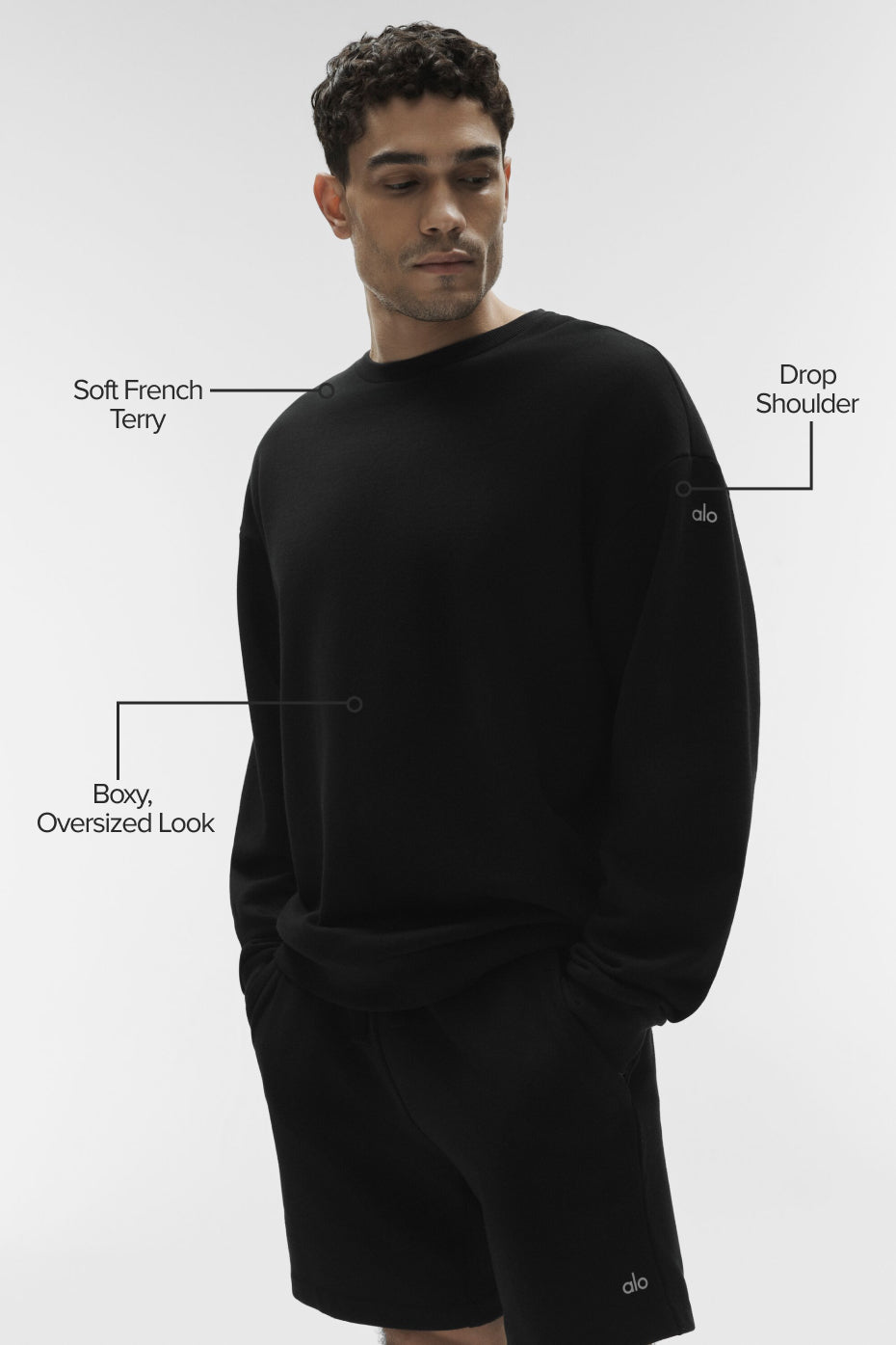 Alo Yoga Chill Crew Neck Pullover - Black