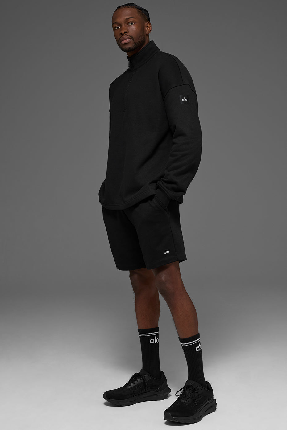 Alo Yoga Renown Heavy Weight 1/4 Zip - Black