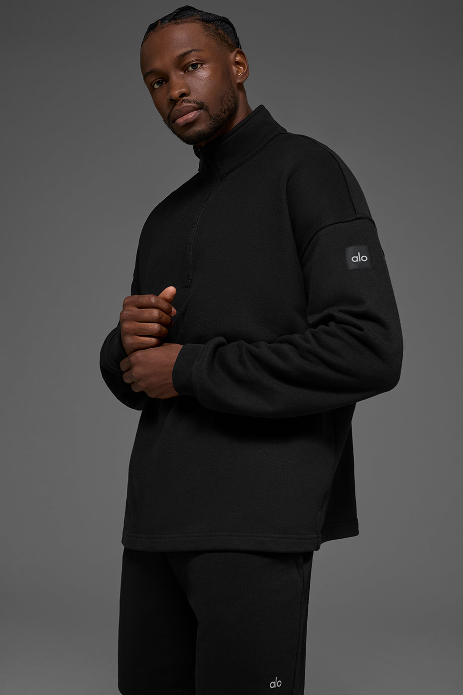 Alo Yoga Renown Heavy Weight 1/4 Zip - Black