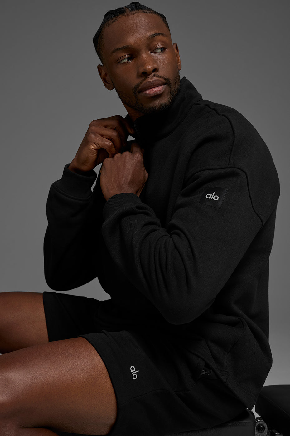 Alo Yoga Renown Heavy Weight 1/4 Zip - Black