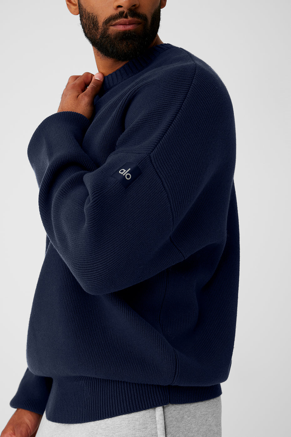 Alo Yoga Scholar Crew Neck Sweater - Navy