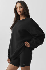 Alo Yoga Triumph Restore Crew Neck Sweatshirt - Black