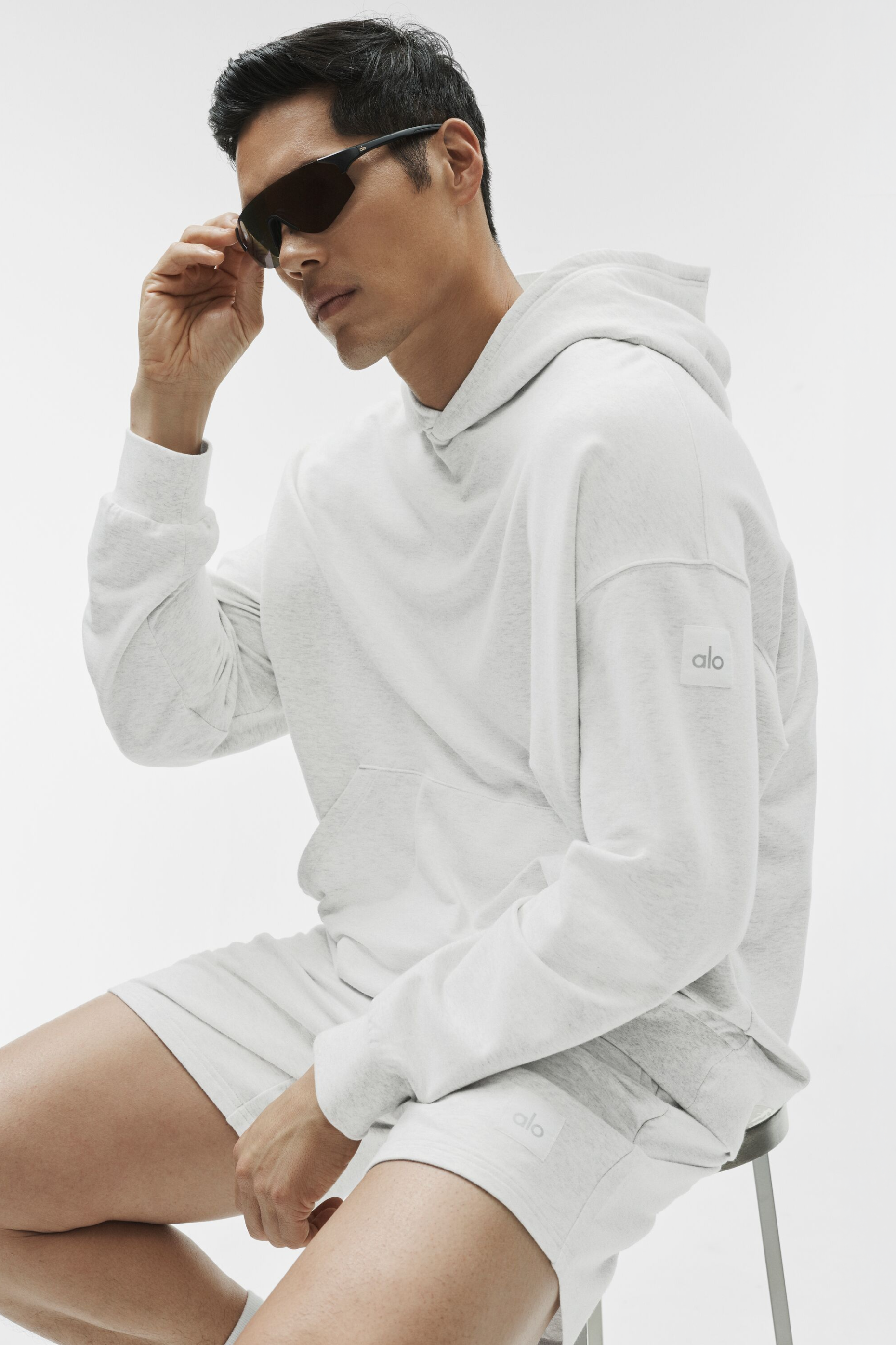Alo Yoga Double Take Hoodie - White Heather