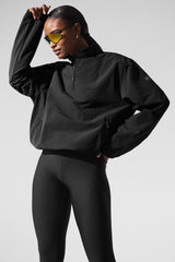 Alo Yoga Light Weight Takeaway Track Pullover - Black
