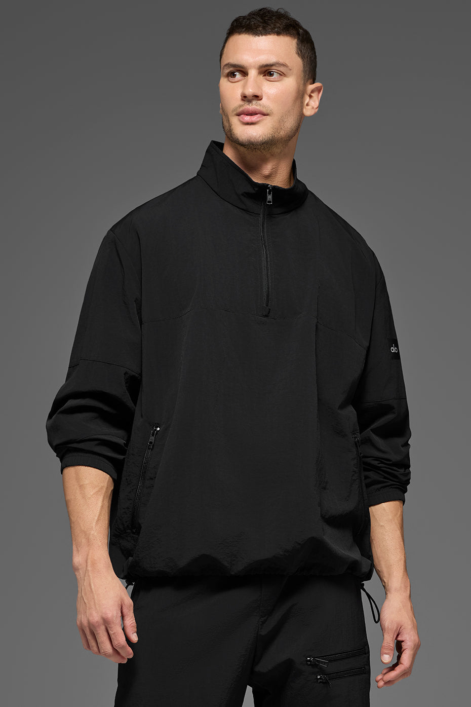 Alo Yoga Light Weight Takeaway Track Pullover - Black
