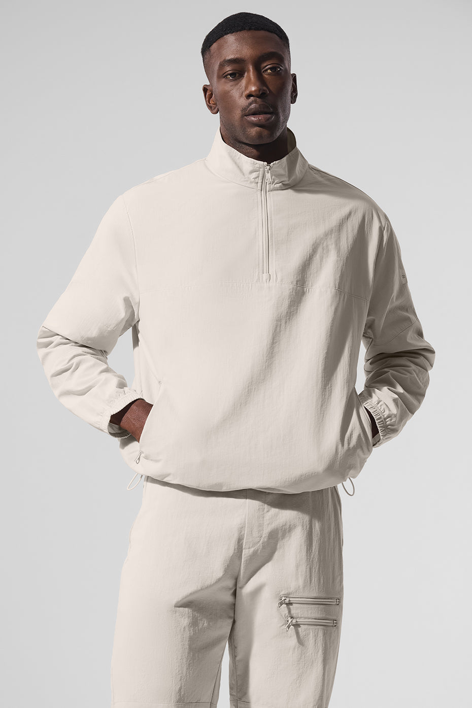 Alo Yoga Light Weight Takeaway Track Pullover - Bone