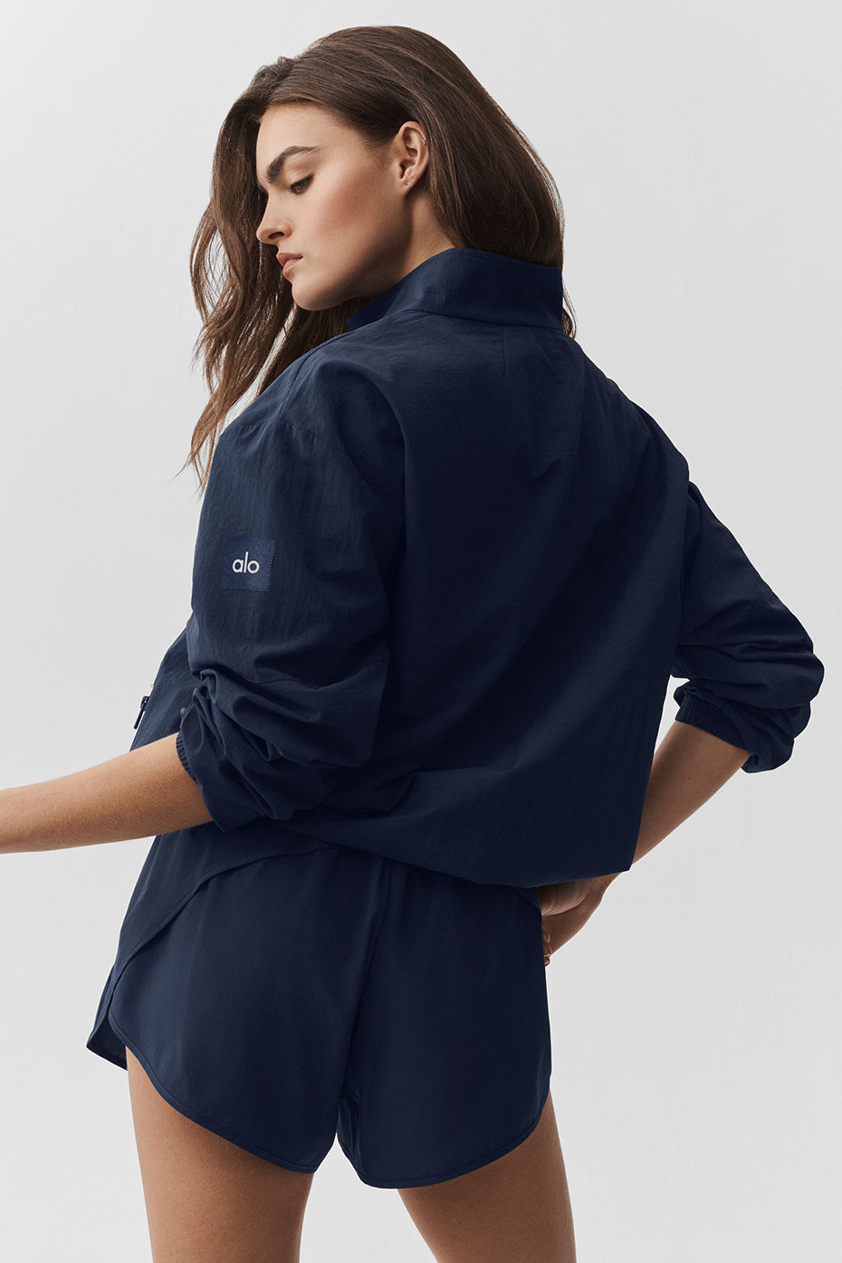 Alo Yoga Light Weight Takeaway Track Pullover - Navy