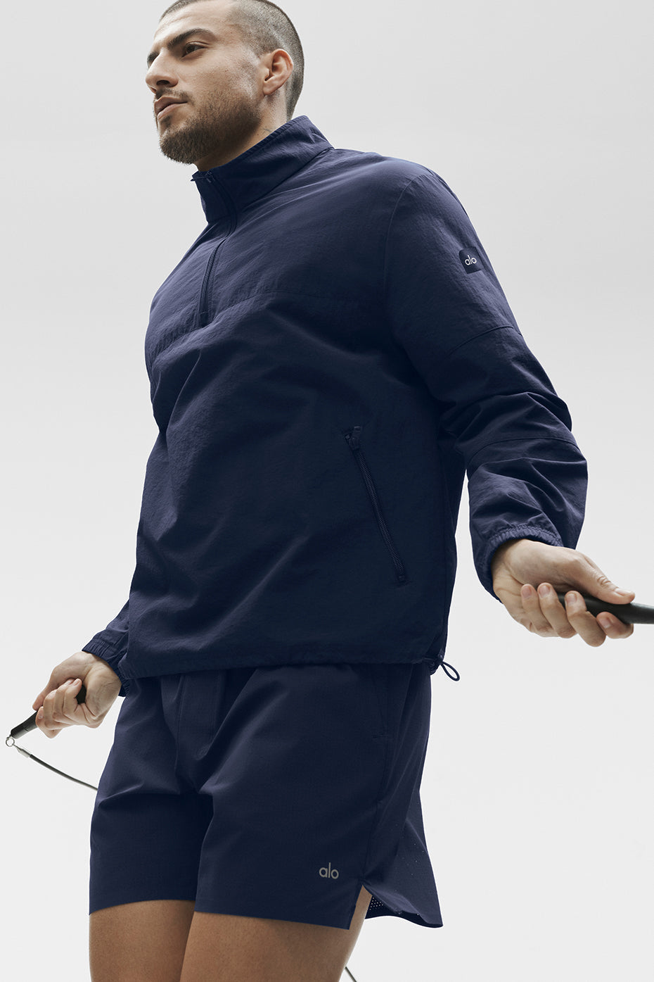 Alo Yoga Light Weight Takeaway Track Pullover - Navy
