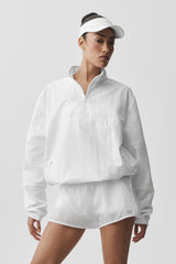 Alo Yoga Light Weight Takeaway Track Pullover - White