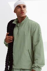 Alo Yoga Light Weight Takeaway Track Pullover - Dune Grass