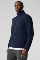 Alo Yoga Conquer Max Mock Neck Full Zip - Navy