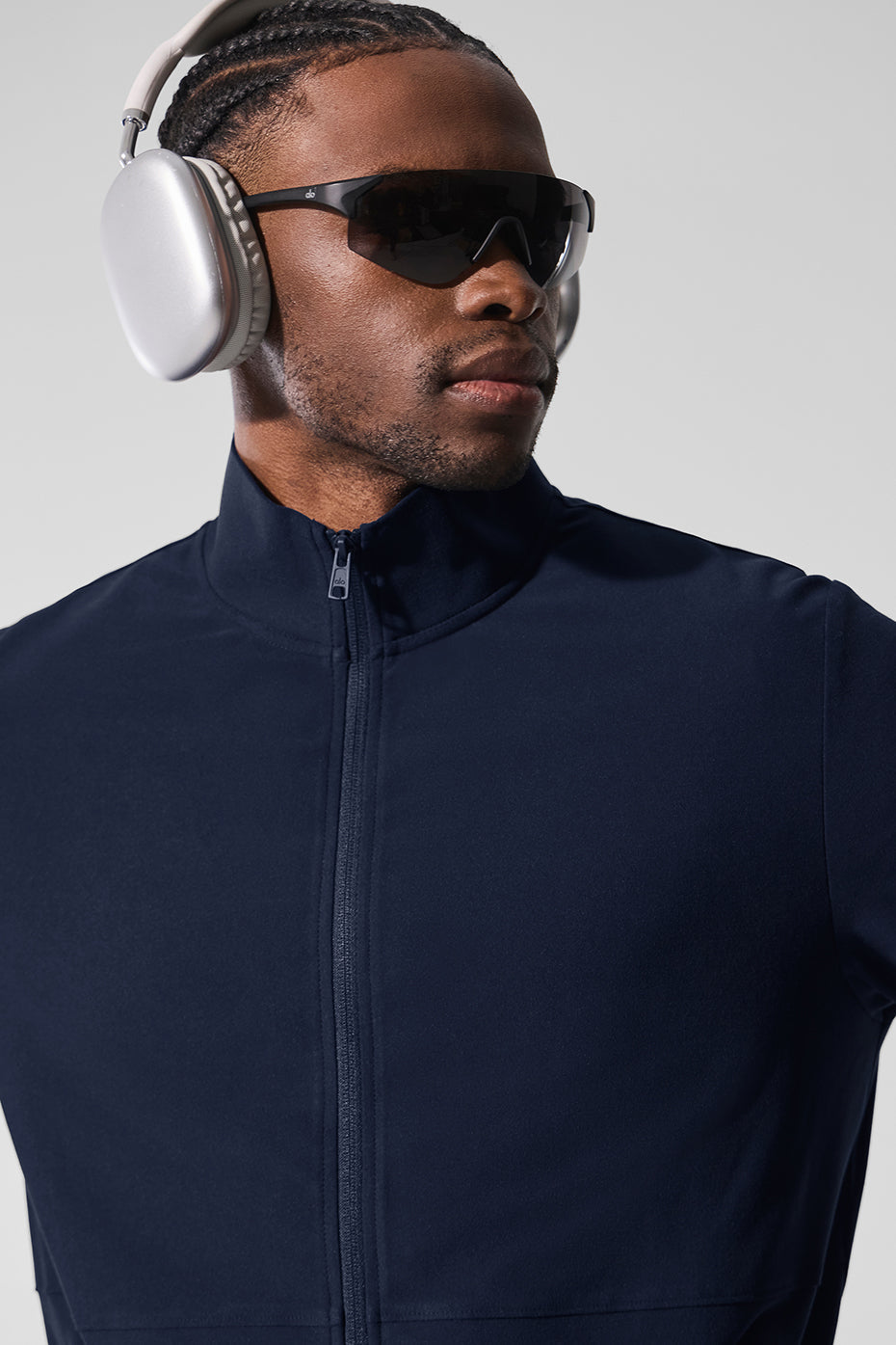 Alo Yoga Conquer Max Mock Neck Full Zip - Navy