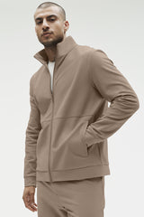 Alo Yoga Conquer Max Mock Neck Full Zip - Gravel