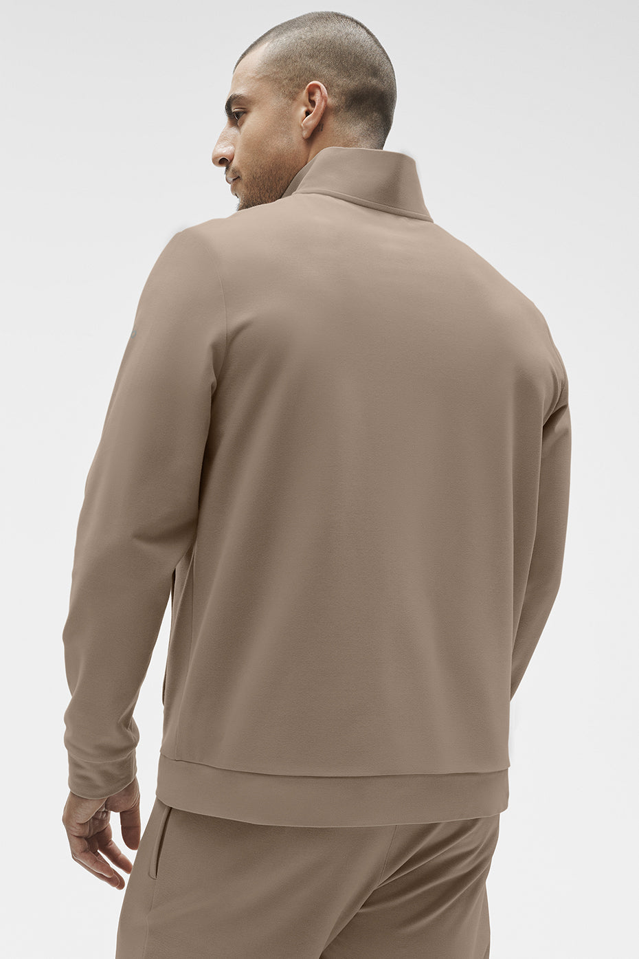 Alo Yoga Conquer Max Mock Neck Full Zip - Gravel