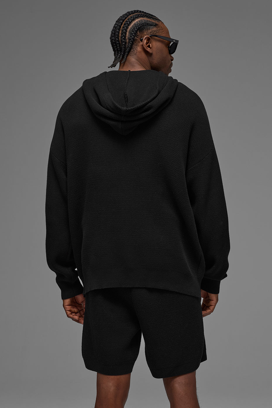 Alo Yoga Sports Club Sweater Knit Hoodie - Black