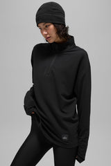 Alo Yoga Double Take Long Sleeve 1/4 Zip - Black
