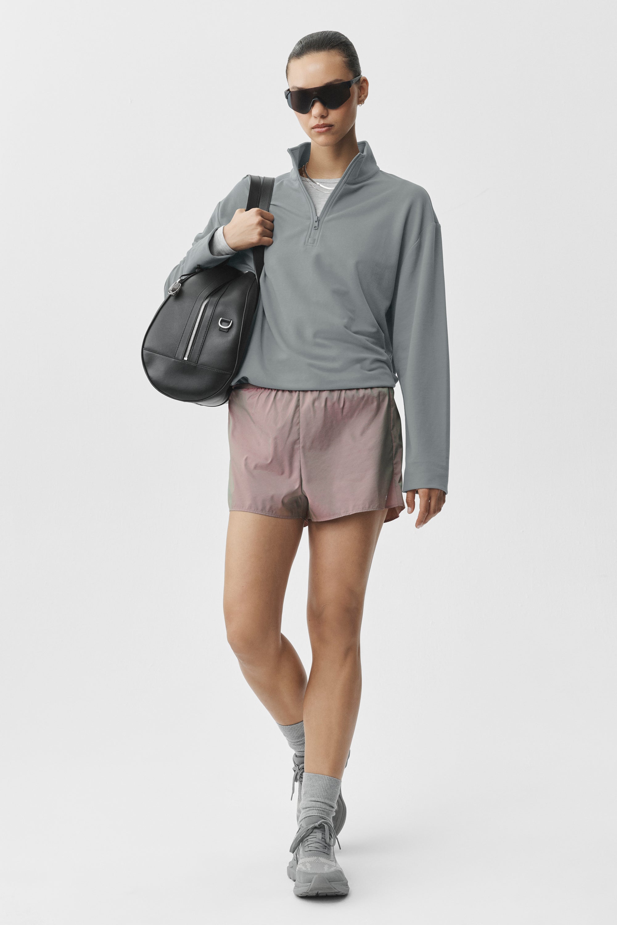 Alo Yoga Double Take Long Sleeve 1/4 Zip - Monument