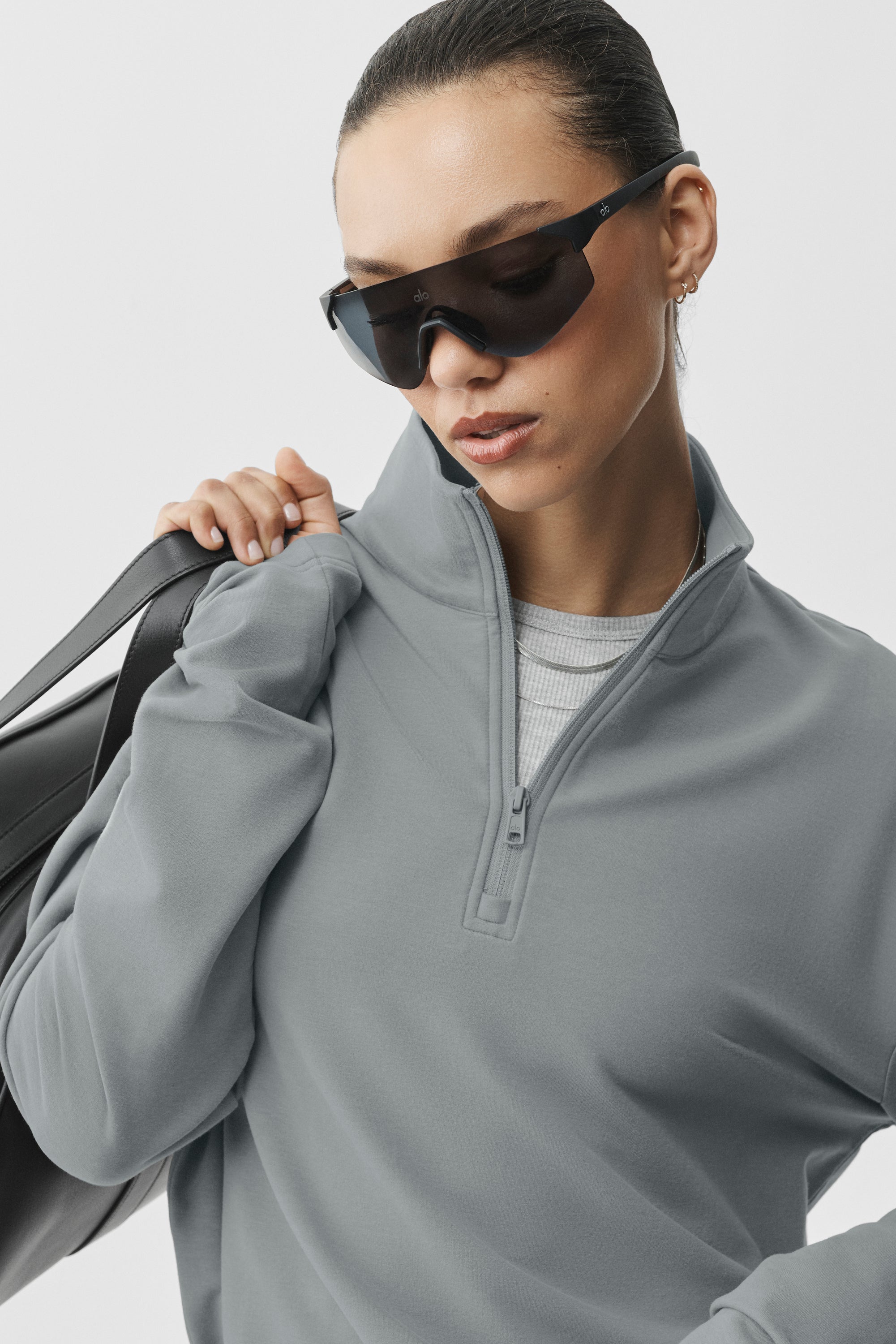 Alo Yoga Double Take Long Sleeve 1/4 Zip - Monument