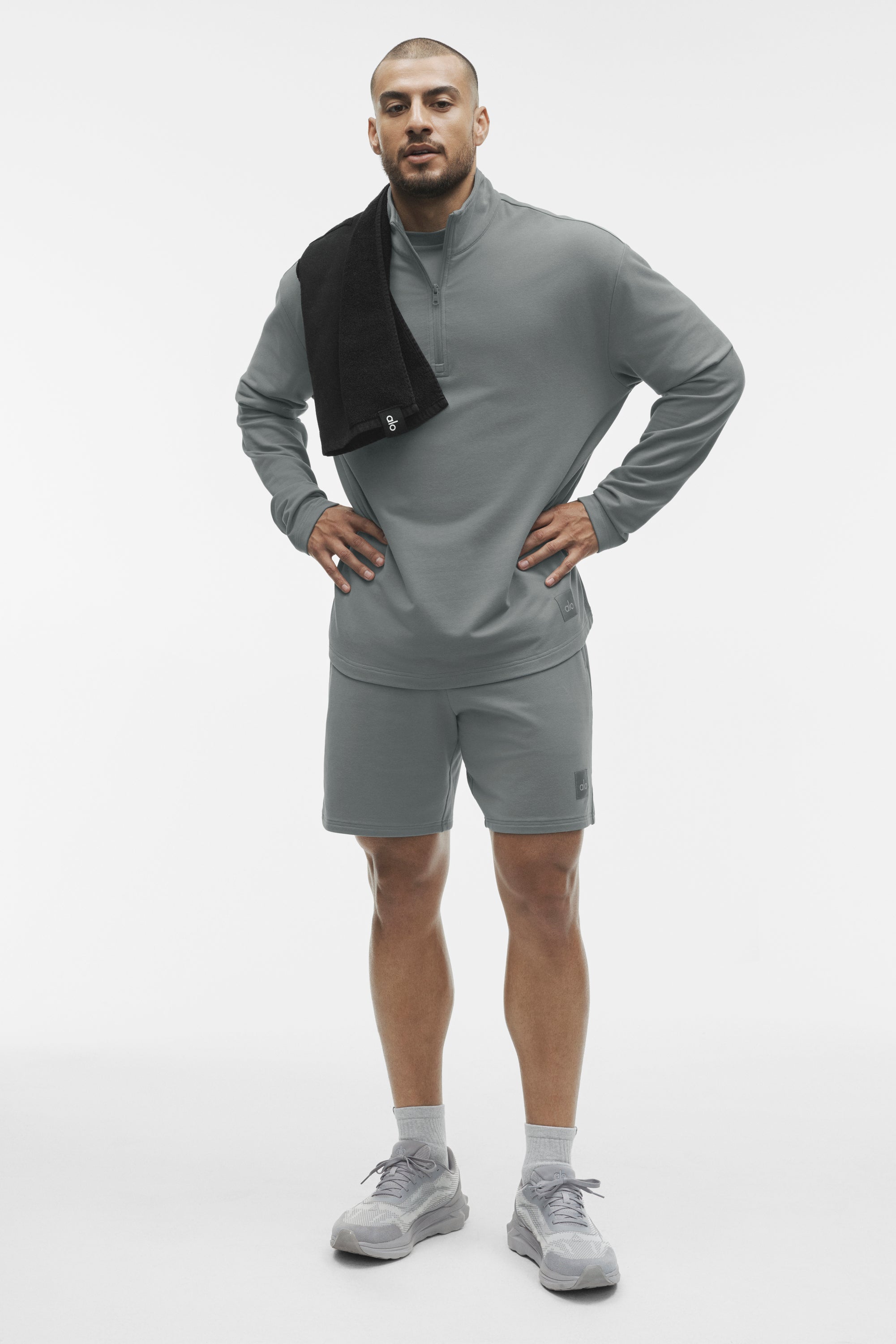 Alo Yoga Double Take Long Sleeve 1/4 Zip - Monument