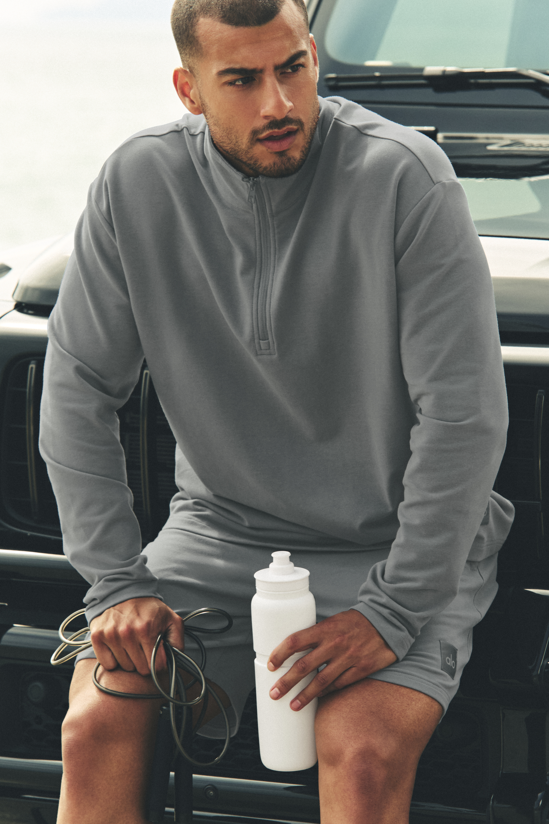 Alo Yoga Double Take Long Sleeve 1/4 Zip - Monument