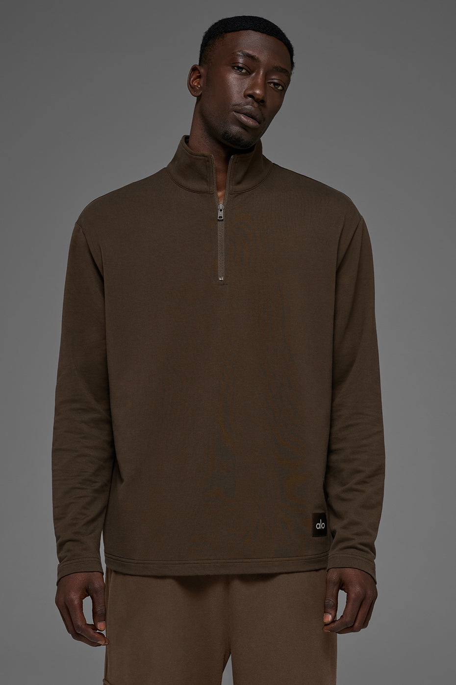 Alo Yoga Double Take Long Sleeve 1/4 Zip - Espresso