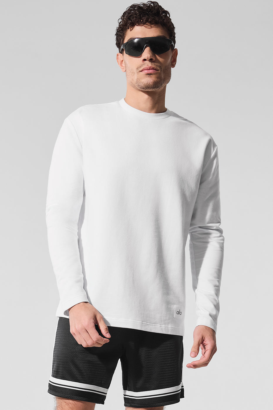 Alo Yoga Double Take Long Sleeve Crew - White