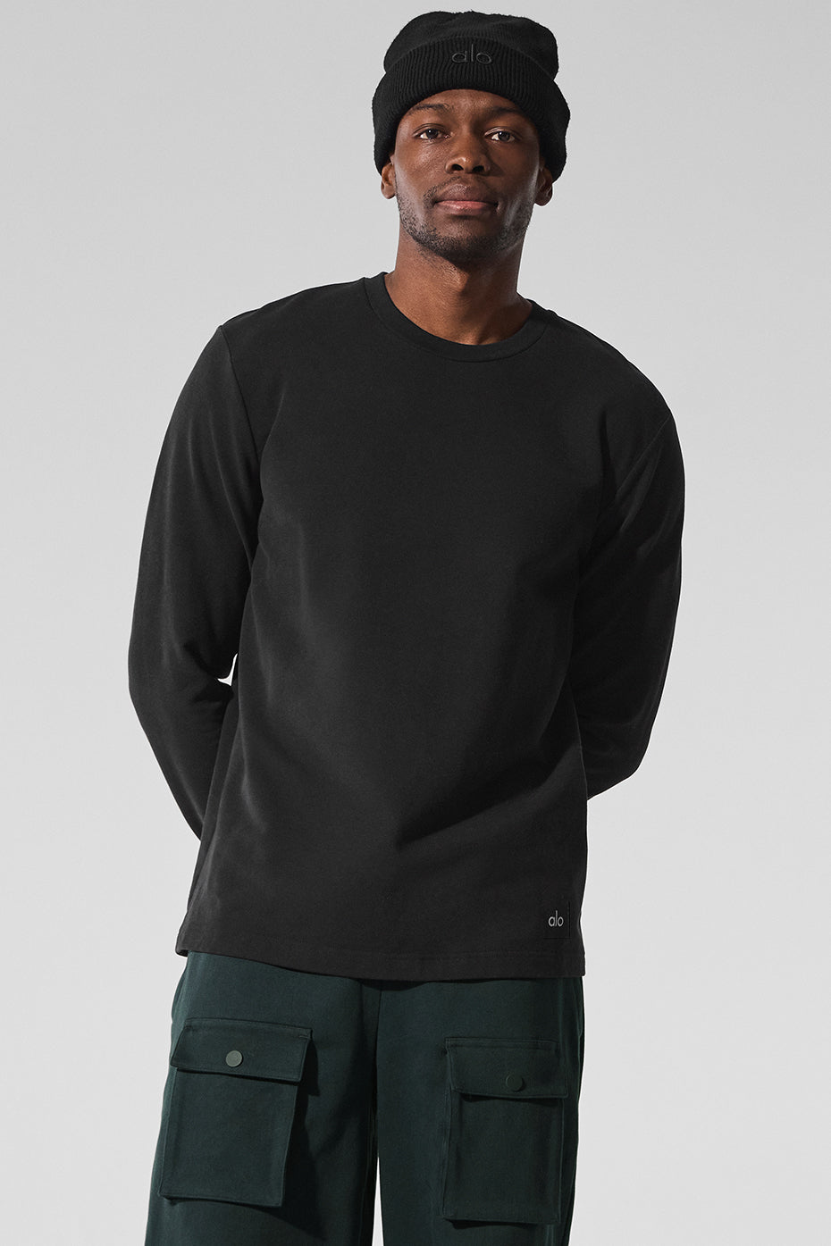 Alo Yoga Double Take Long Sleeve Crew - Black