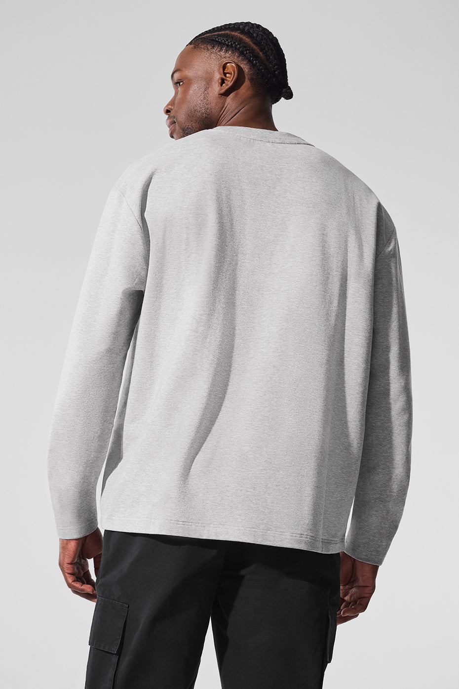 Alo Yoga Double Take Long Sleeve Crew - Athletic Heather Grey