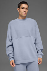 Alo Yoga Domain Shift Rib Knit Sweater Crew - Winter Frost