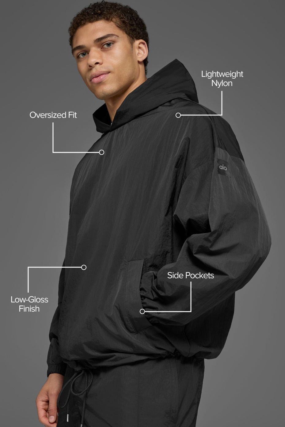 Alo Yoga Axis Hooded Pullover - Black