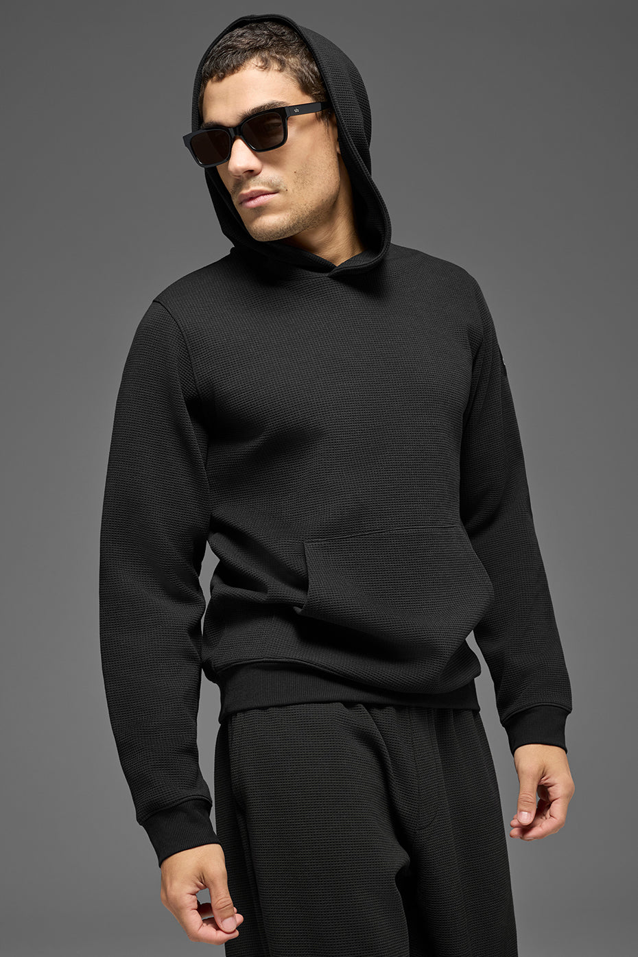 Alo Yoga Waffle Lounge Hoodie - Black