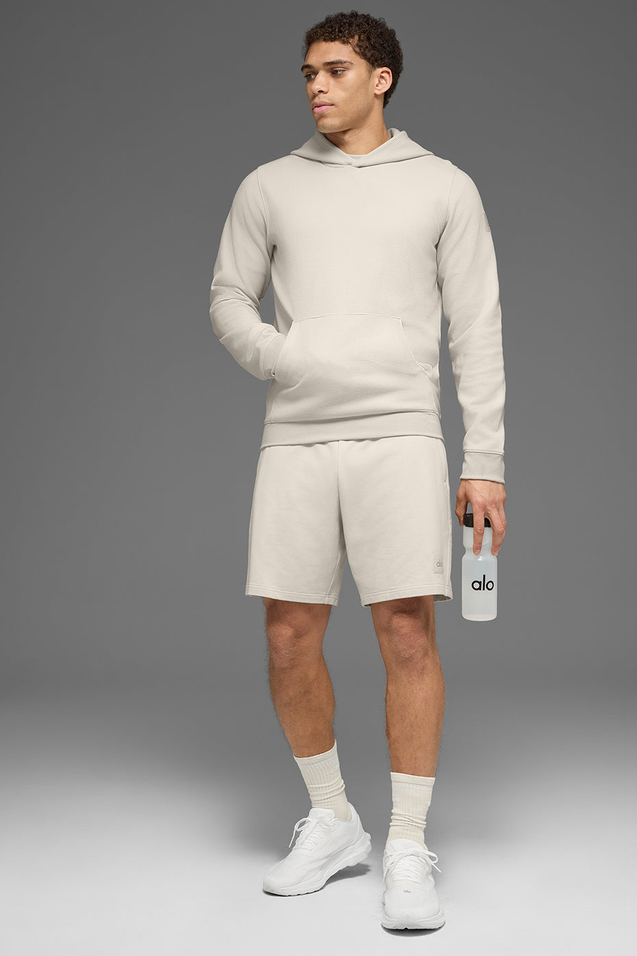 Alo Yoga Waffle Lounge Hoodie - Bone
