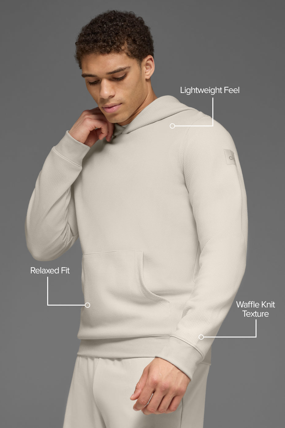 Alo Yoga Waffle Lounge Hoodie - Bone