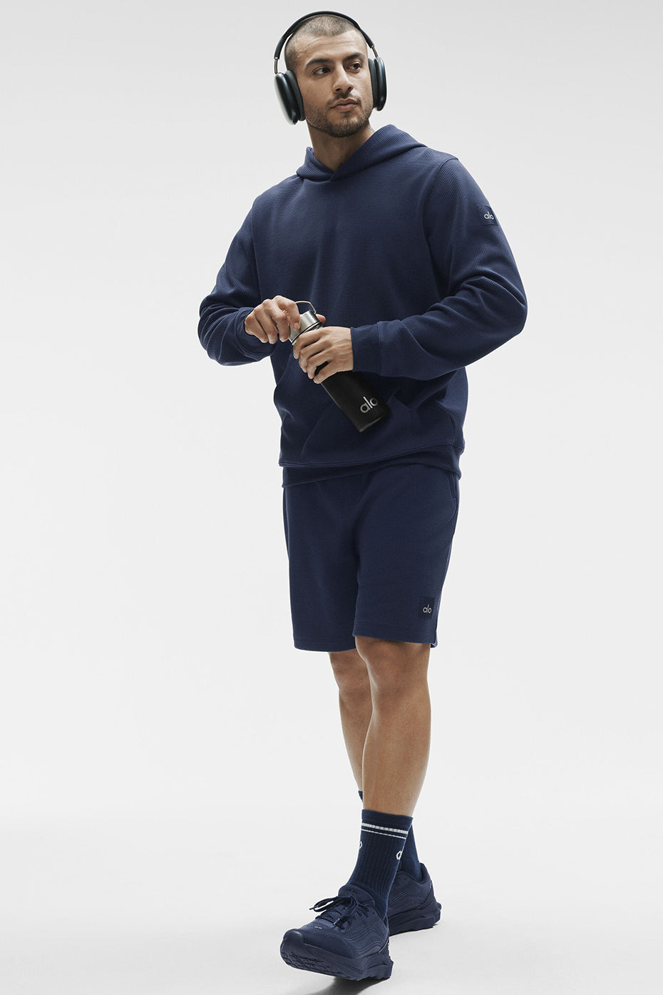 Alo Yoga Waffle Lounge Hoodie - Navy