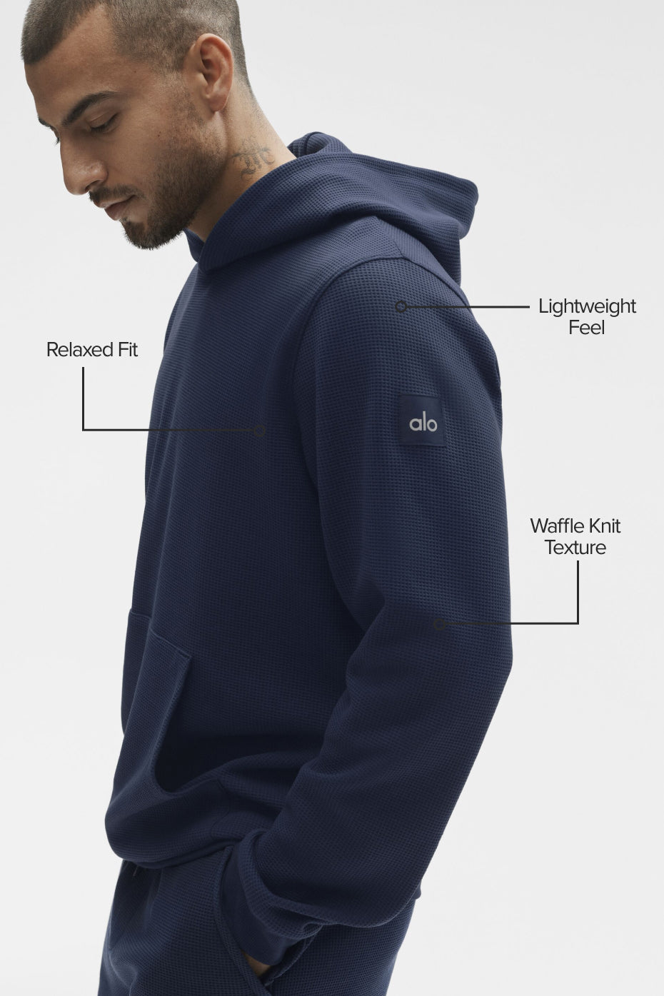 Alo Yoga Waffle Lounge Hoodie - Navy