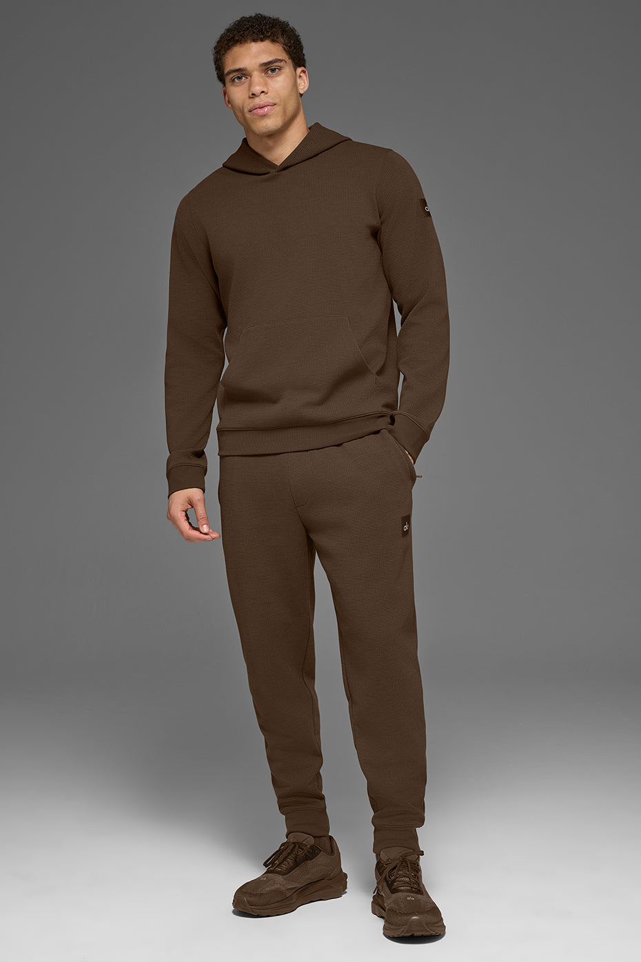 Alo Yoga Waffle Lounge Hoodie - Espresso