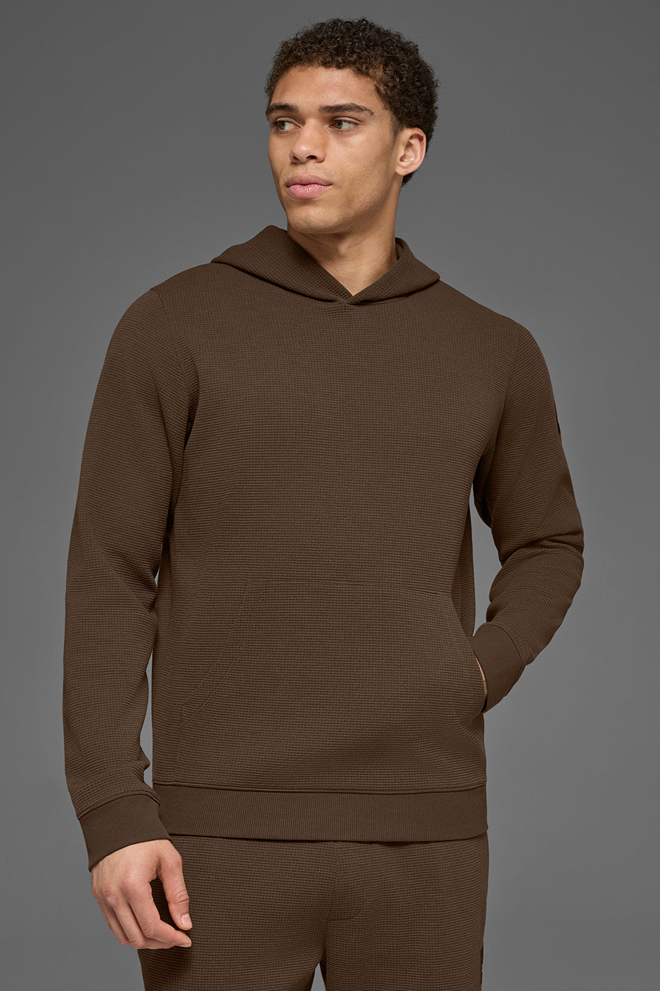 Alo Yoga Waffle Lounge Hoodie - Espresso